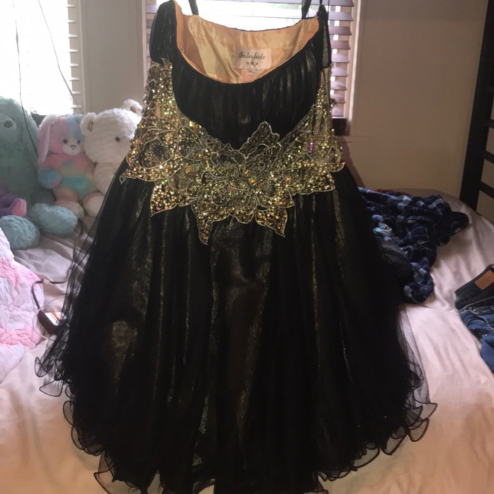 Black and Gold Prom Dress